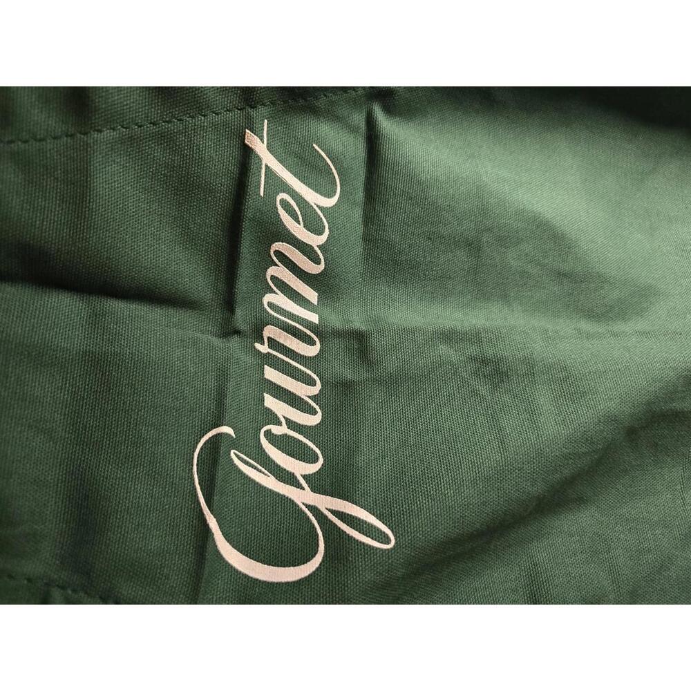 Vintage Green 'Gourmet' Full Apron with White Straps and Pocket